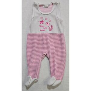 Vintage German Made‎ Baby Sleeveless Footed Romper Three Funny Sheeps